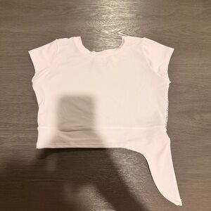 Bombshell Sportswear Happy Hour White Tee/Crop Trop, size Medium